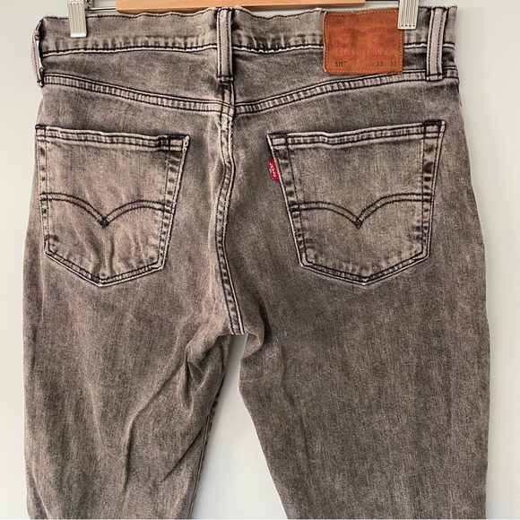 Levi’s 511 Men’s Black Wash Distressed Size 33 X 32 Normcore Casual Stretch - Picture 5 of 16